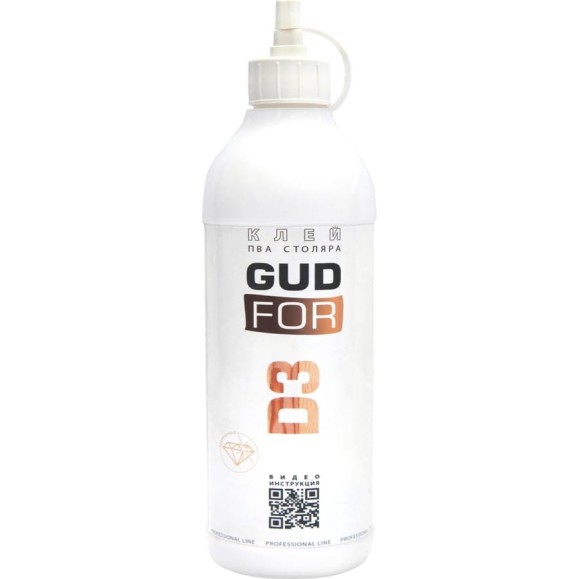 Клей ПВА GUDFOR D3, влагостойкий, прозрачный, 850 гр 03-9-1-017 Клей ПВА GUDFOR D3, влагостойкий, прозрачный, 850 гр 03-9-1-017