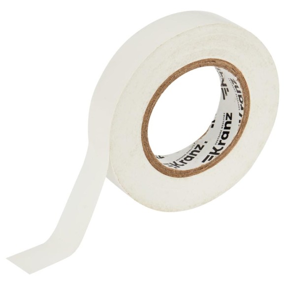 Изолента ПВХ KRANZ 0,13х15 мм, 25 м, белая KR-09-2101