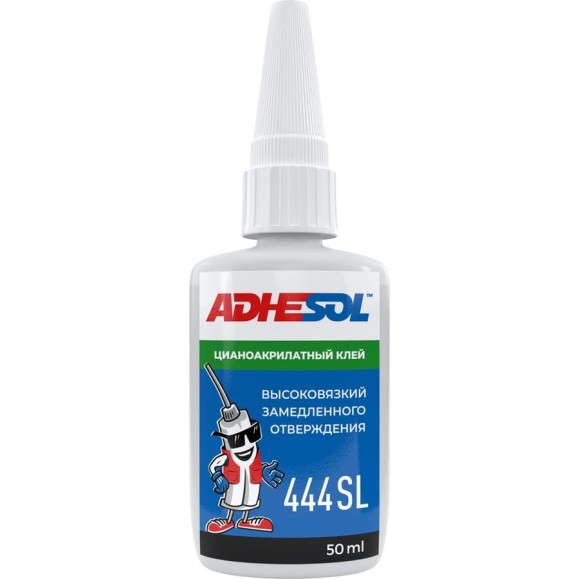 Клей цианоакрилатный ADHESOL 444sl 50 мл высокой вязкости с замедленным отверждением 444103 Клей цианоакрилатный ADHESOL 444sl 50 мл высокой вязкости с замедленным отверждением 444103
