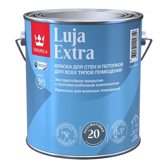 Экстра-стойкая краска Tikkurila LUJA EXTRA A п/мат 2,7л 700014024 Экстра-стойкая краска Tikkurila LUJA EXTRA A п/мат 2,7л 700014024