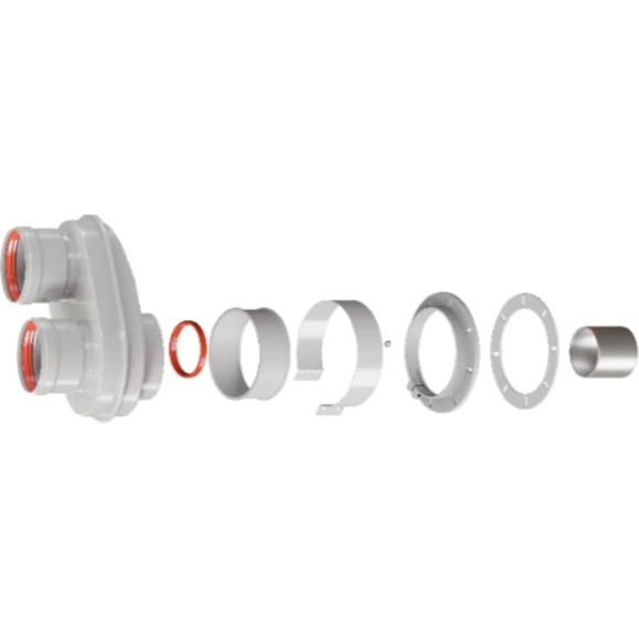 Моноблочный адаптер ROMMER Rca-8080-250002 универсальный, для перехода на двухтрубную систему 80/80 (кроме immergas и navien deluxe 75/100 стар.) RG0091CSQ2KVSP