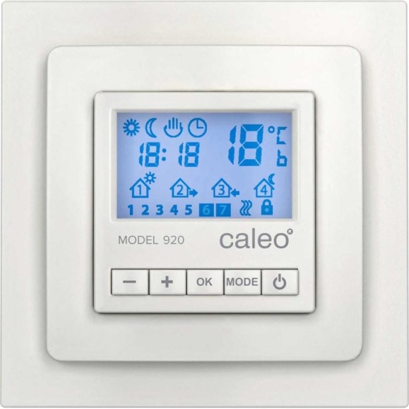 Терморегулятор Caleo 920 бежевый с адаптерами, встраиваемый цифровой КА000001913 Терморегулятор Caleo 920 бежевый с адаптерами, встраиваемый цифровой КА000001913