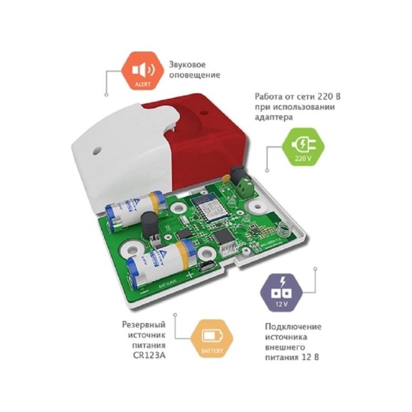 Радиоканальная сирена ritm Ритм src-01 цвет красный 4010671