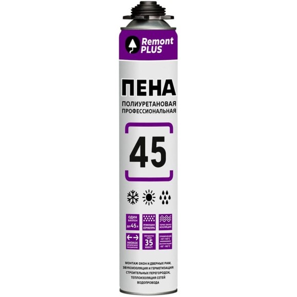 Монтажная профессиональная пена MASTERTEKS remont plus 45 pro, всесезонная, 585 мл 234993 Монтажная профессиональная пена MASTERTEKS remont plus 45 pro, всесезонная, 585 мл 234993