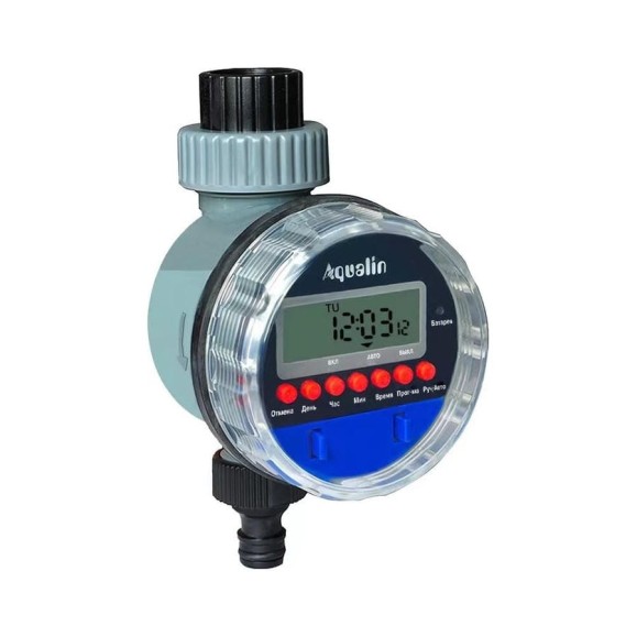 Электронный таймер для полива Aqualin at02 c жк-дисплеем 082-2051 Электронный таймер для полива Aqualin at02 c жк-дисплеем 082-2051