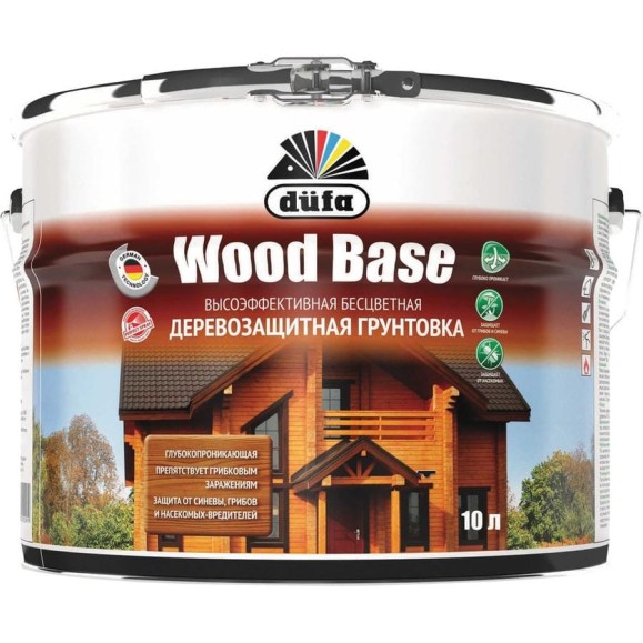 Грунтовка с биоцидом Dufa Wood Base бесцветная 10 л Н0000005999 Грунтовка с биоцидом Dufa Wood Base бесцветная 10 л Н0000005999