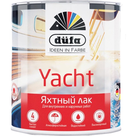 Яхтный лак Dufa Retail YACHT полуматовый 750 мл Н0000002562