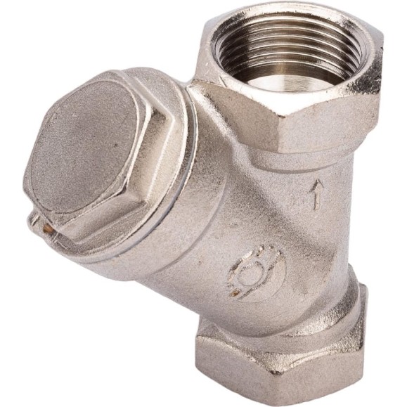 Сетчатый фильтр для воды VALFEX 3/4" ВР/ВР латунный, под пломбу, никелированный 46Б5фт1 VF.192.LN0.034.Bir
