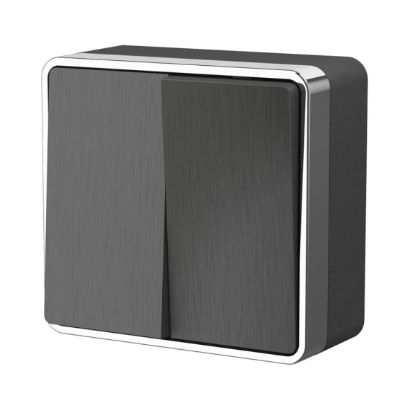 Выключатель WERKEL W5020004 двухклавишный Gallant графит рифленый a051337