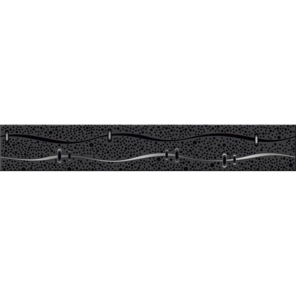 Бордюр Azori Ceramica дефиле неро геометрия 40,5x6,2 см 1 шт. 581391111 Бордюр Azori Ceramica дефиле неро геометрия 40,5x6,2 см 1 шт. 581391111