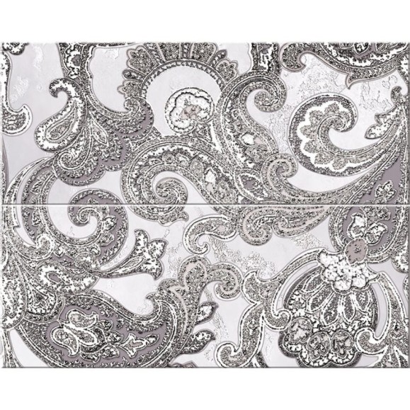 Панно Azori Ceramica sfumato grey paisley, 40.2x50.5 см, 2 шт. 583242001 Панно Azori Ceramica sfumato grey paisley, 40.2x50.5 см, 2 шт. 583242001