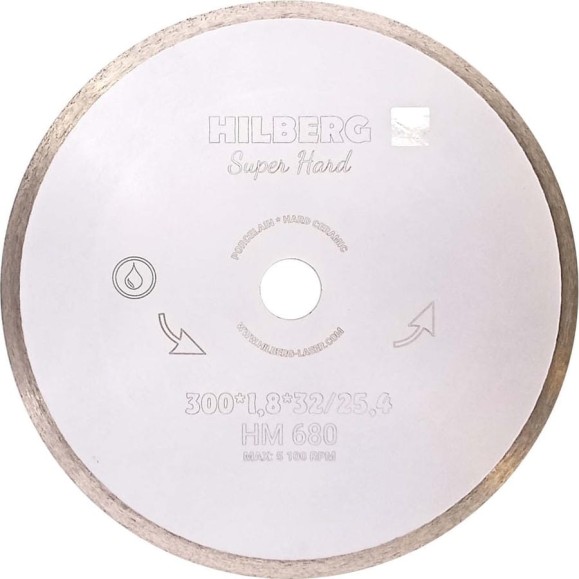 Диск алмазный отрезной Hilberg 300x32/25.4 Super Hard Сплошной HM680