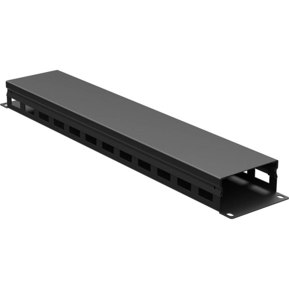 Кабельный органайзер с крышкой DKC 2u, глубина 40 мм, для 19" it-корпусов, ral9005 R5CP1942HEB