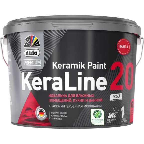 Краска Dufa Premium ВД KeraLine 20, база 3, 2,5 л МП00-006528 Краска Dufa Premium ВД KeraLine 20, база 3, 2,5 л МП00-006528