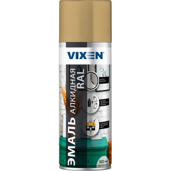 Алкидная эмаль VIXEN бежевая RAL 1001, аэрозоль, 520 мл VX11001 Алкидная эмаль VIXEN бежевая RAL 1001, аэрозоль, 520 мл VX11001
