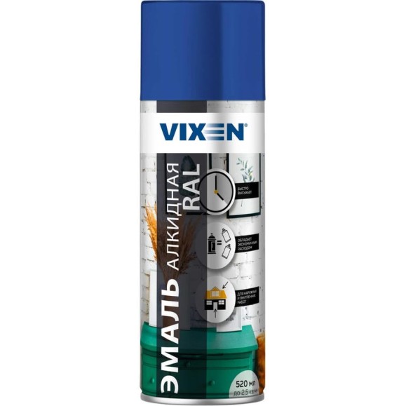 Алкидная эмаль VIXEN синяя RAL 5005, аэрозоль, 520 мл VX15005 Алкидная эмаль VIXEN синяя RAL 5005, аэрозоль, 520 мл VX15005