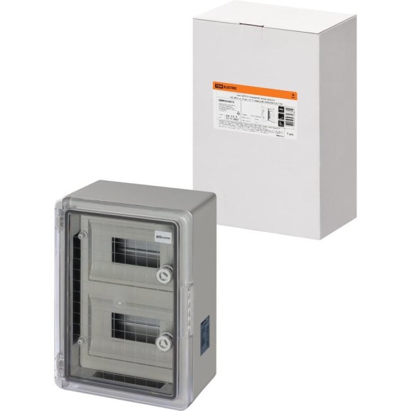 Бокс TDM ELECTRIC ЩРН-П-16 модулей, прозрачная крышка, ABS, IP65, от -45 до +75 С, навесной, (250x350x150) SQ0933-0215