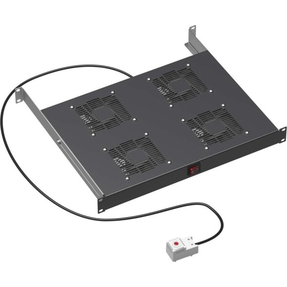 Вентиляторный модуль DKC 19" 4 вентилятора с термостатом для 19" it-корпусов дкс серии sti/cqe, ral9005 R519VSIT4FTB