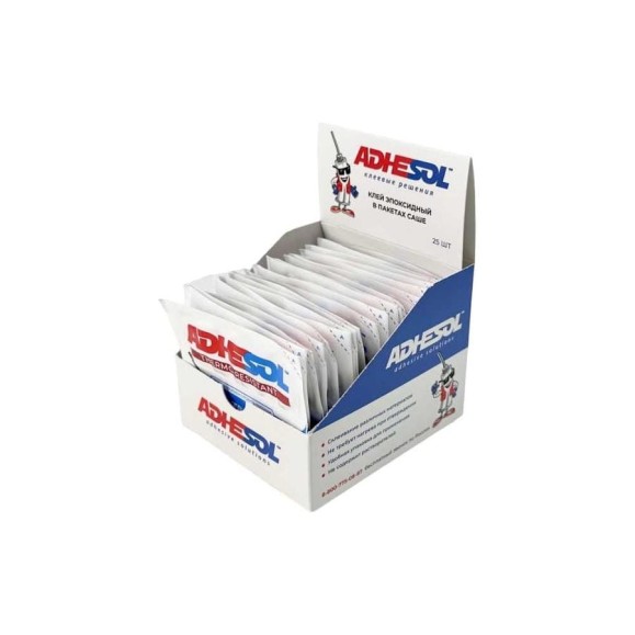 Эпоксидный клей ADHESOL Thermo resistant в пакетиках, термостойкий, 4 мл, 25 шт. 500513