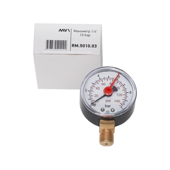 Радиальный манометр MVI до 10 бар, D50 мм, с нижним подключением G1/4 RM.5010.03
