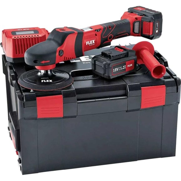 Аккумуляторная ротационная полировальная машинка FLEX PE 150 18.0-EC/5.0 Set 447153