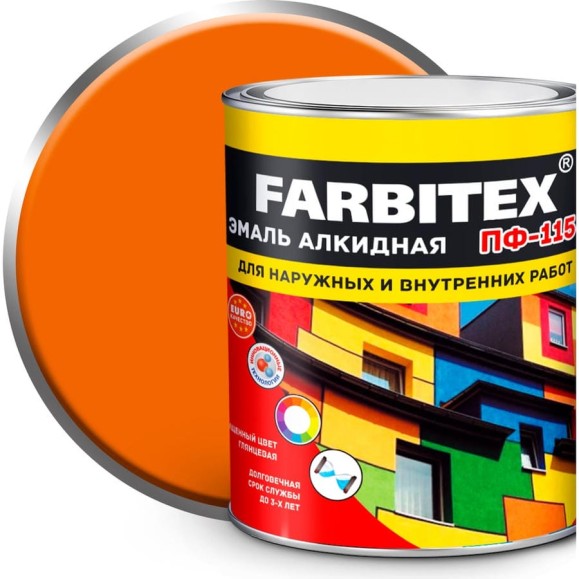 Алкидная эмаль FARBITEX ПФ-115 (персиковый; 1.8 кг) 4300006028