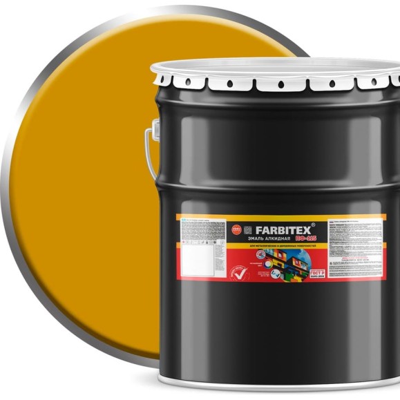 Алкидная эмаль FARBITEX ПФ-115 (желтый; 20 кг) 4300001608 Алкидная эмаль FARBITEX ПФ-115 (желтый; 20 кг) 4300001608