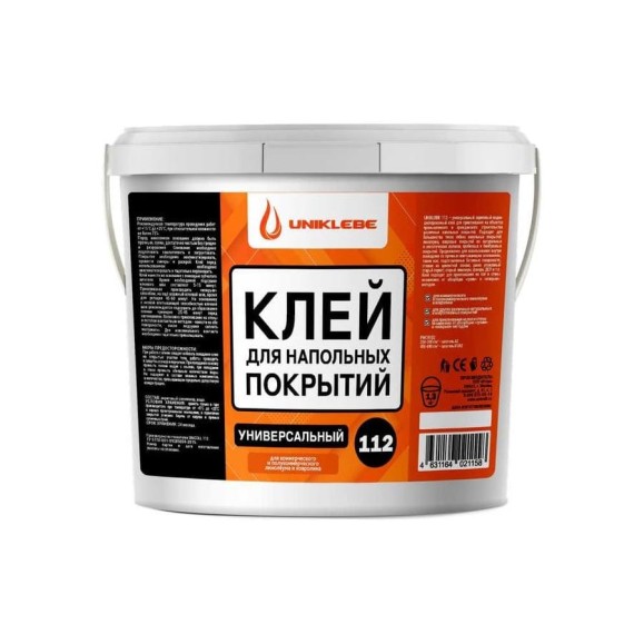 Клей для напольных покрытий UNIKLEBE 112 универсальный, 1.3 кг 1120013 Клей для напольных покрытий UNIKLEBE 112 универсальный, 1.3 кг 1120013
