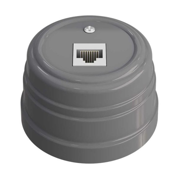 Пластиковая компьютерная розетка МЕЗОНИНЪ RJ45, цвет - серый GE30341-07