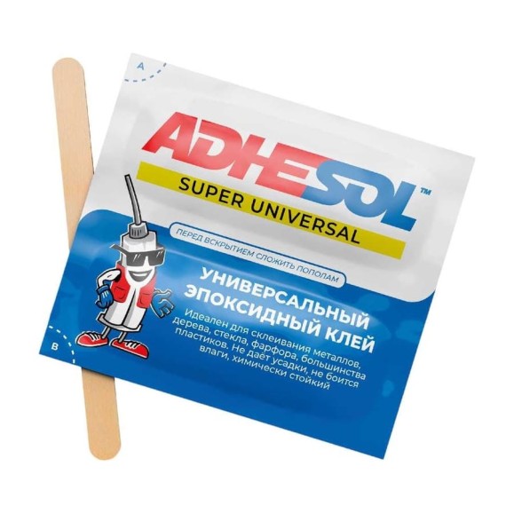 Эпоксидный клей ADHESOL Clear glassв пакетиках, прозрачный, 4 мл, 50 шт. 500522