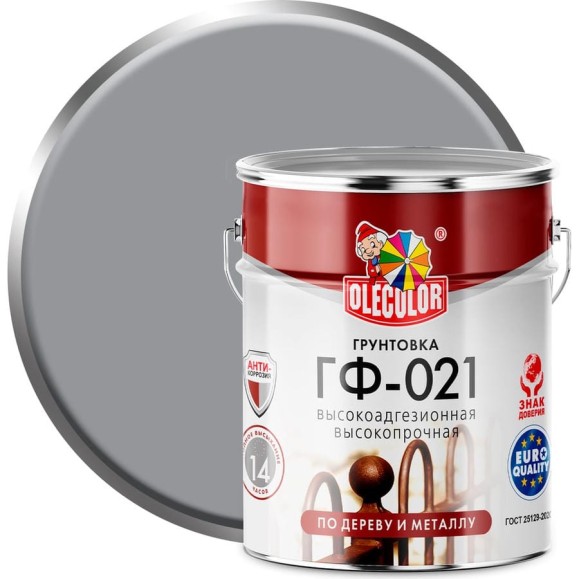 Грунтовка OLECOLOR ГФ-021 серый, 6 кг 4300000075 Грунтовка OLECOLOR ГФ-021 серый, 6 кг 4300000075