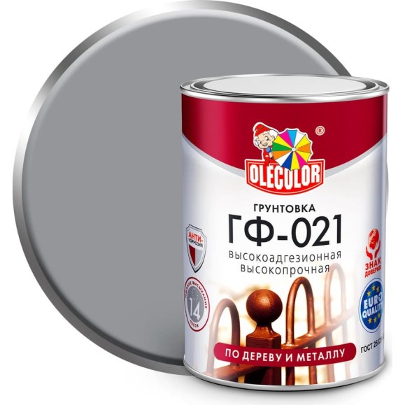 Грунтовка OLECOLOR ГФ-021 серый, 1 кг 4300003711 Грунтовка OLECOLOR ГФ-021 серый, 1 кг 4300003711