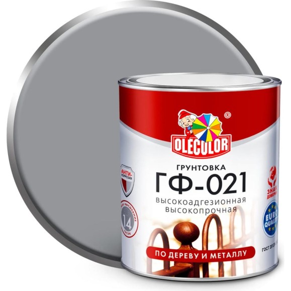 Грунтовка OLECOLOR ГФ-021 серый, 2.2 кг 4300003712