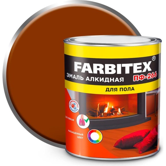 Алкидная эмаль FARBITEX ПФ-266 (желто-коричневый; 20 кг) 4300001618