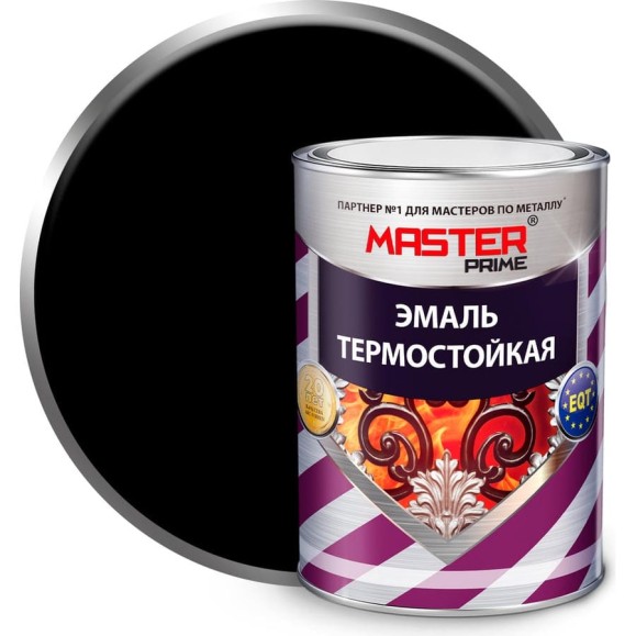 Термостойкая эмаль Master Prime черный, 0.8 кг 4300005510 Термостойкая эмаль Master Prime черный, 0.8 кг 4300005510