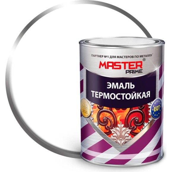 Термостойкая эмаль Master Prime белый, 0.4 кг 4300006839 Термостойкая эмаль Master Prime белый, 0.4 кг 4300006839
