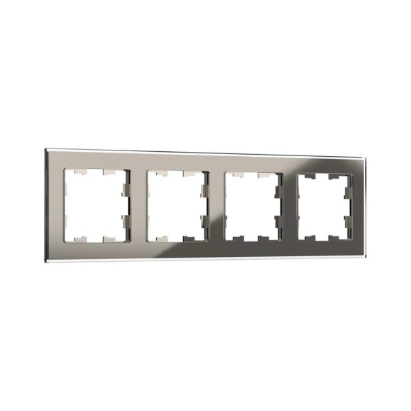 4-местная рамка IEK Brite ру-4-2-брд стекло дымчатый BR-M42-G-K30
