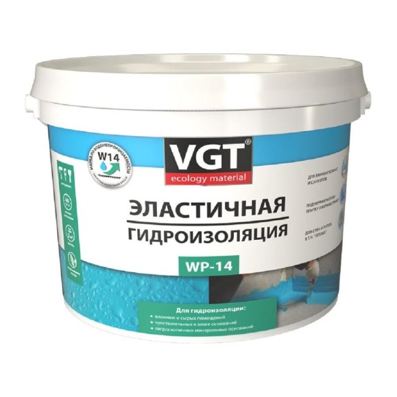 Эластичная гидроизоляция VGT wp-14 6 кг 11612001 Эластичная гидроизоляция VGT wp-14 6 кг 11612001