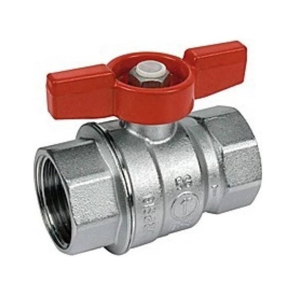Шаровой кран Giacomini R251D, 1, ВВ, ручка-бабочка красная, хромированный R251X005 Шаровой кран Giacomini R251D, 1, ВВ, ручка-бабочка красная, хромированный R251X005