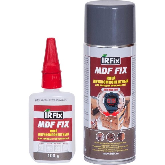 Двухкомпонентный цианакрилатный клей IRFIX MDF FIX 400мл/100г 20251