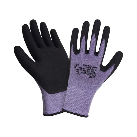 Перчатки 2Hands 2705 р-р 9.5, нейлон-спандекс/нитриловое покрытие microfoam, 144 пары 2705 - 9,5 полная коробка