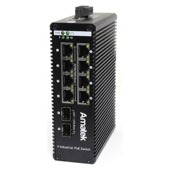 Промышленный 10-портовый гигабитный управляемый коммутатор Amatek An-sxgm10p8b 7000779