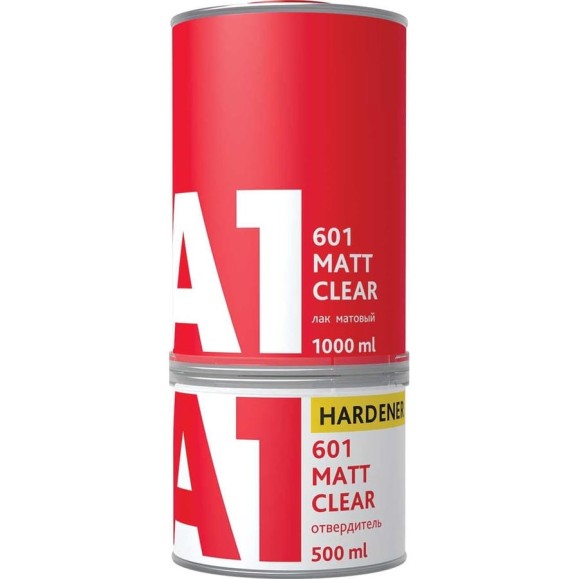Матовый лак A1 MATT CLEAR для авто, в комплекте с отвердителем 1 л + 0.5 л S1-601CM-1500 Матовый лак A1 MATT CLEAR для авто, в комплекте с отвердителем 1 л + 0.5 л S1-601CM-1500