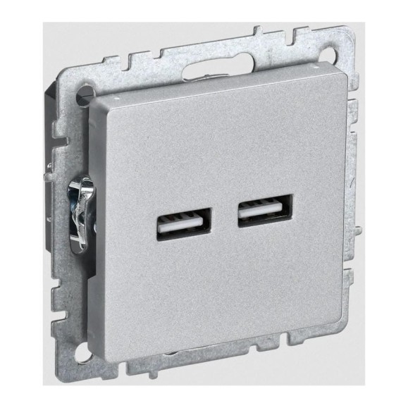 Розетка USB IEK Brite a+a 5в 3,1а рю10-1-бра алюминий BR-U21-D31-K47
