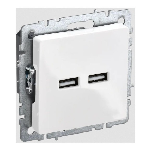 Розетка USB IEK Brite a+a 5в 3,1а рю10-1-брб белый BR-U21-D31-K01