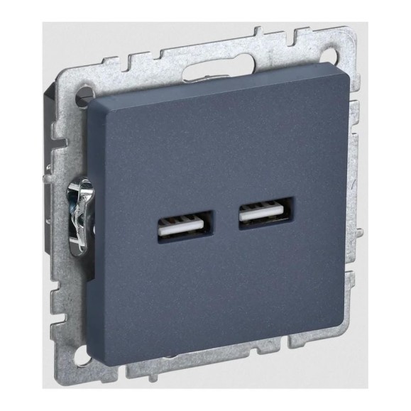 Розетка USB IEK Brite a+a 5в 3,1а рю10-1-брм маренго BR-U21-D31-K35