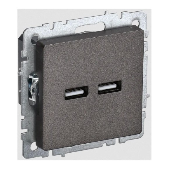 Розетка USB IEK Brite a+a 5в 3,1а рю10-1-бртб темная бронза BR-U21-D31-K45