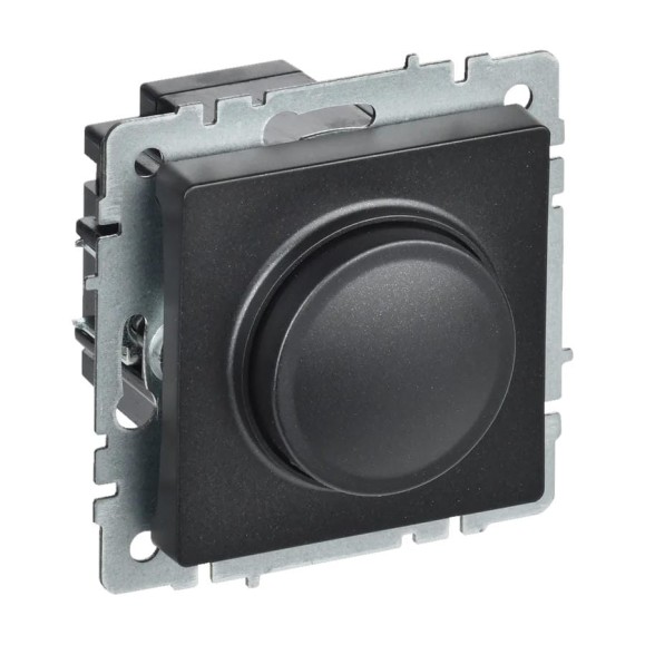 Поворотно-нажимной светорегулятор IEK Brite сс10-1-0-брч 600вт, черный BR-D20-0600-K02