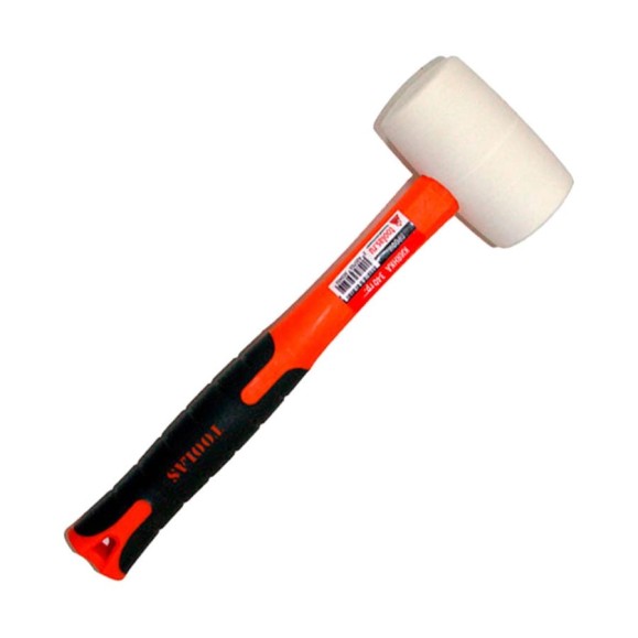 Киянка TOOLAS с фибергласовой ручкой, 340 гр, белая резина 00012812 Киянка TOOLAS с фибергласовой ручкой, 340 гр, белая резина 00012812