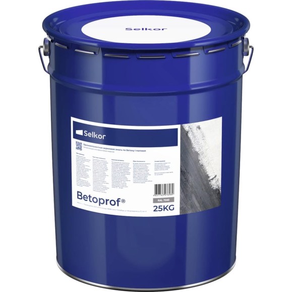 Акриловая краска по бетону Selkor Betoprof серая ral 7040, 25 кг 16250 Акриловая краска по бетону Selkor Betoprof серая ral 7040, 25 кг 16250